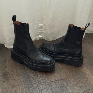 Zara Genuine Leather Chunky Platform Boots